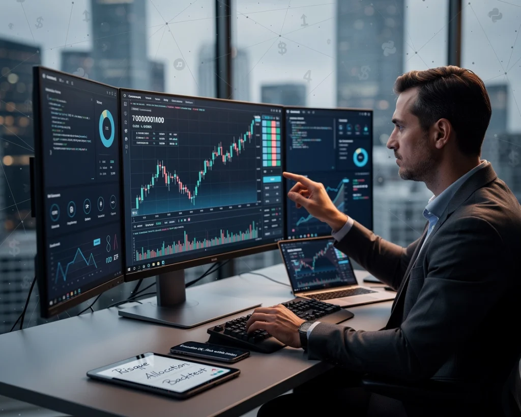 un homme étudie la bourse